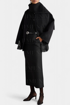 INGRID | Coat with Integrated Scarf and Fluid Silhouette