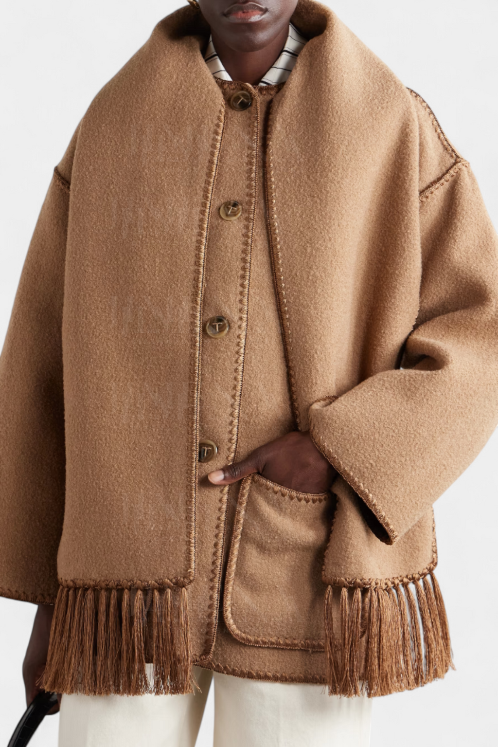 INGRID | Coat with Integrated Scarf and Fluid Silhouette
