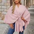 AUDREY | Elegant Draped Poncho