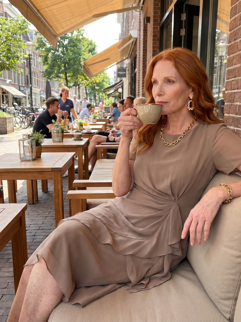 Sara - Elegant Chiffon Draped Dress