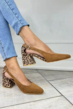 MIRA - LEOPARD PRINT HEEL SLINGBACKS