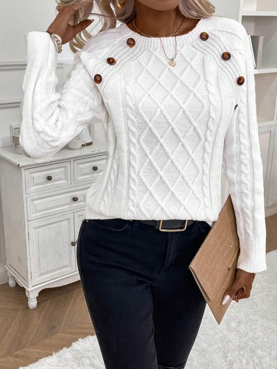 FLORENCE | Button-Detail Cable Jumper