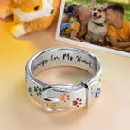 "Always In My Heart" Paw Collar Ring