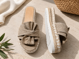 Cecilia | Orthopedic Bow Platform Slide Sandals