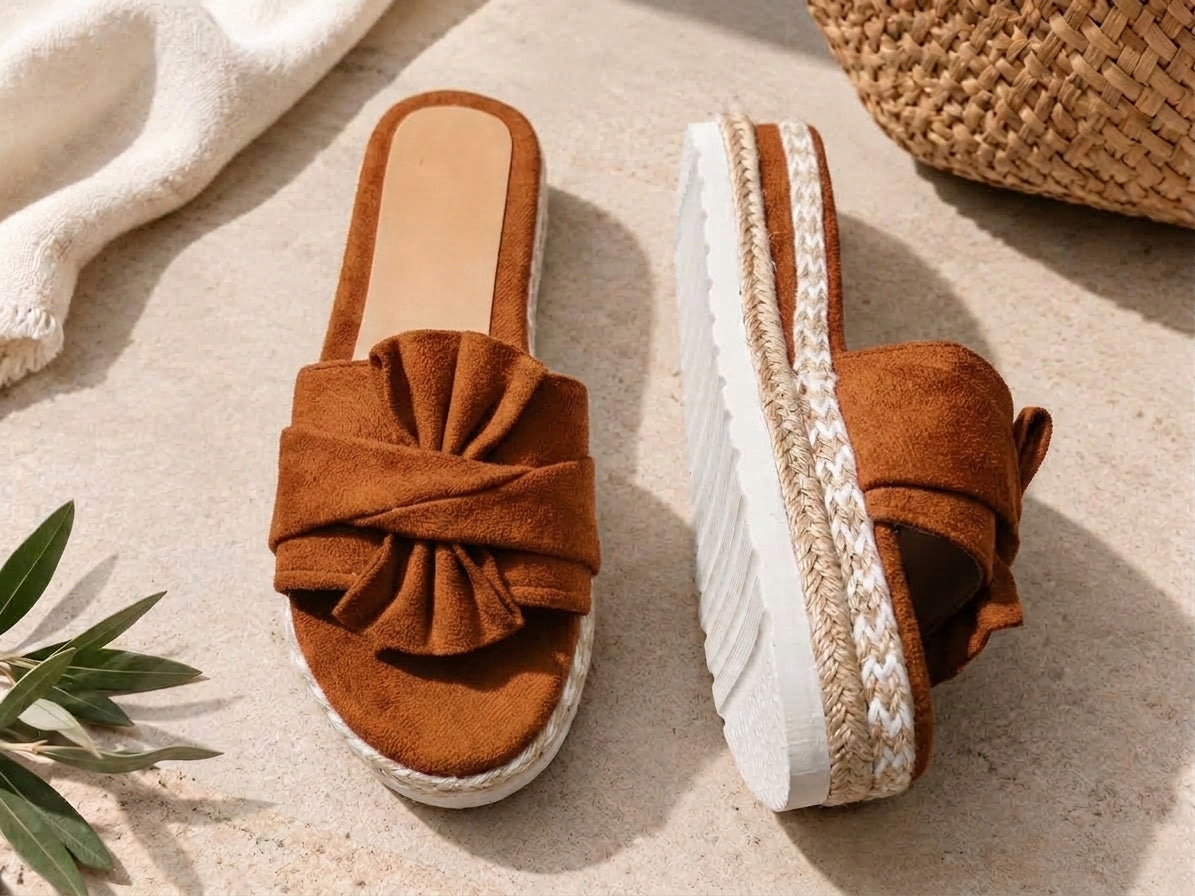 Cecilia | Orthopedic Bow Platform Slide Sandals