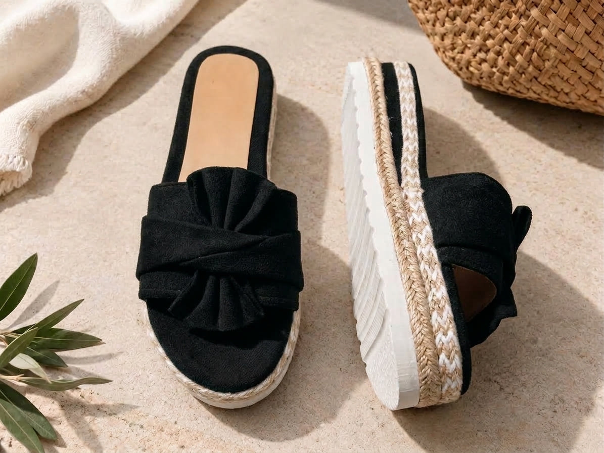 Cecilia | Orthopedic Bow Platform Slide Sandals