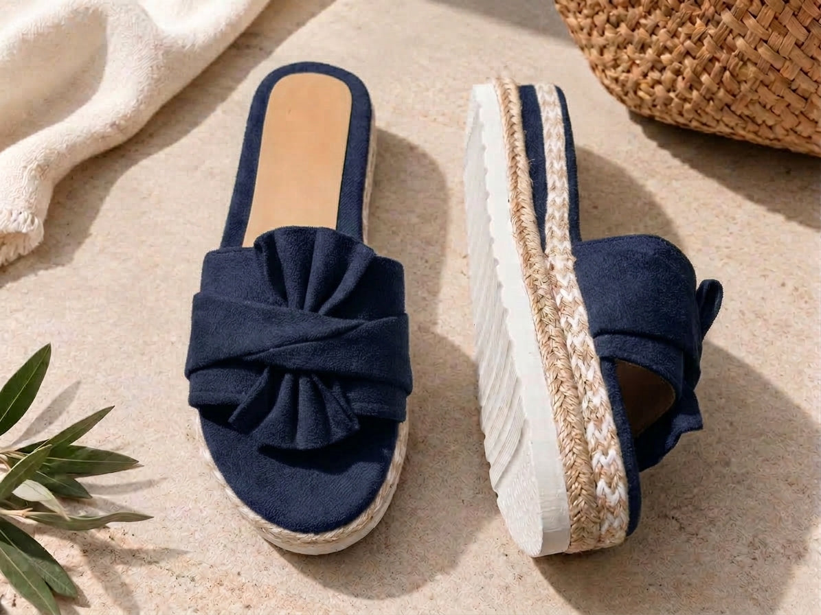 Cecilia | Orthopedic Bow Platform Slide Sandals