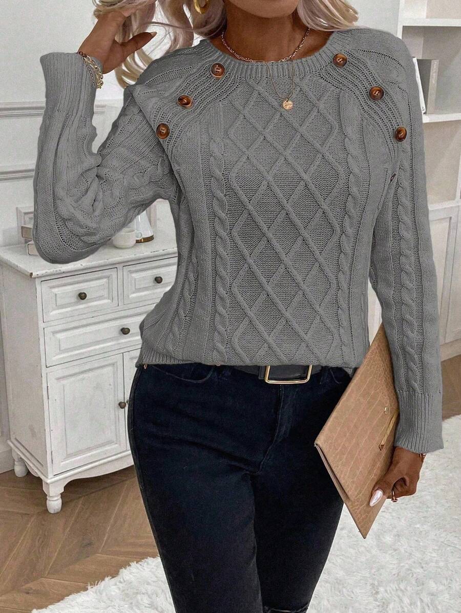 FLORENCE | Button-Detail Cable Jumper