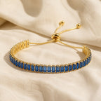 Adjustable Blue Crystal Tennis Bracelet