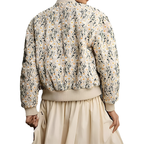 FERN™ – Daisy Print Quilted Cropped Bomber Jacket