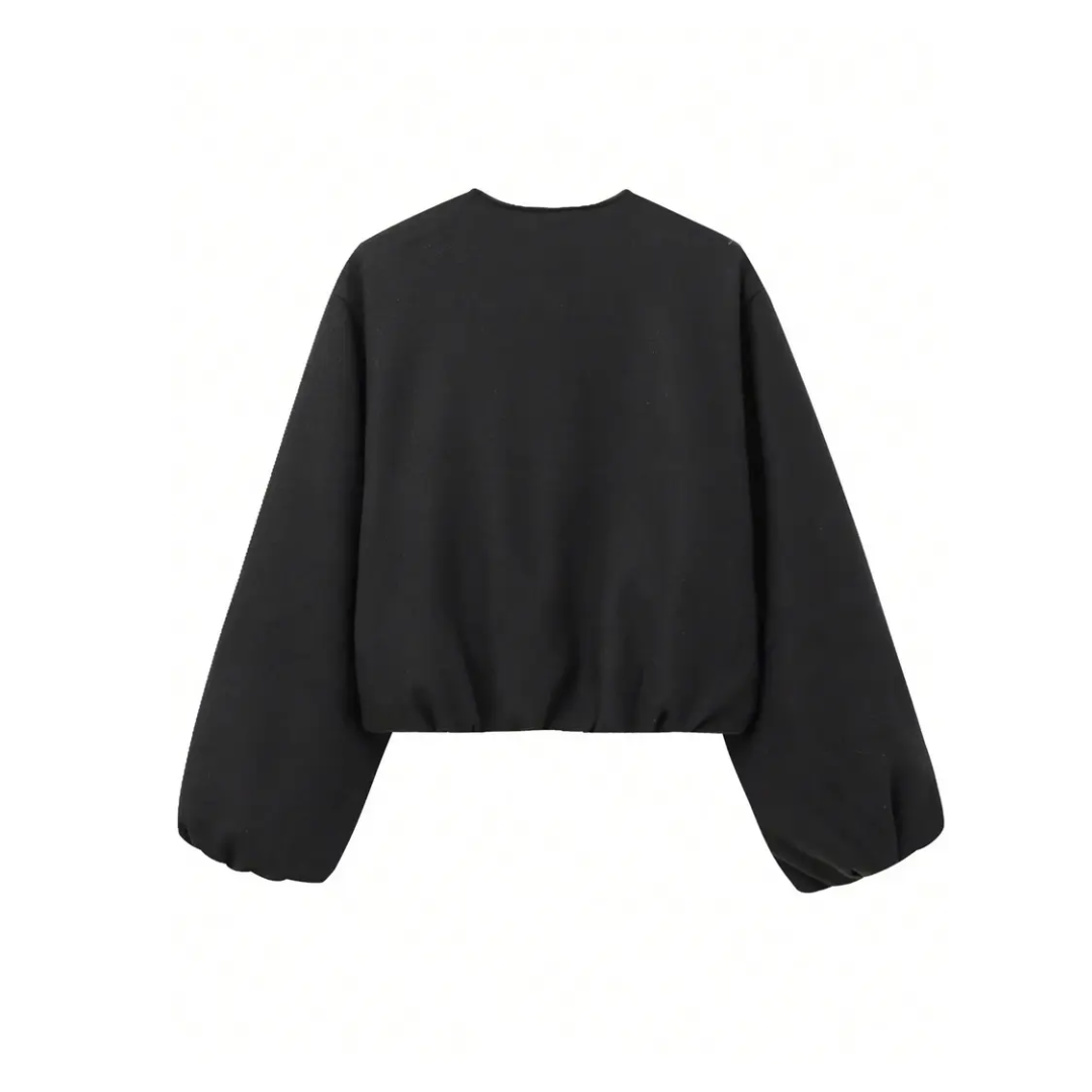 LENNON™ – Street-Style Lantern Sleeve Woven Jacket