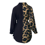 WREN™ – Leopard Patchwork Bishop Sleeve Dress