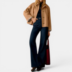 SOLVAINE™ – Plaid-Lined Cropped Trench Coat