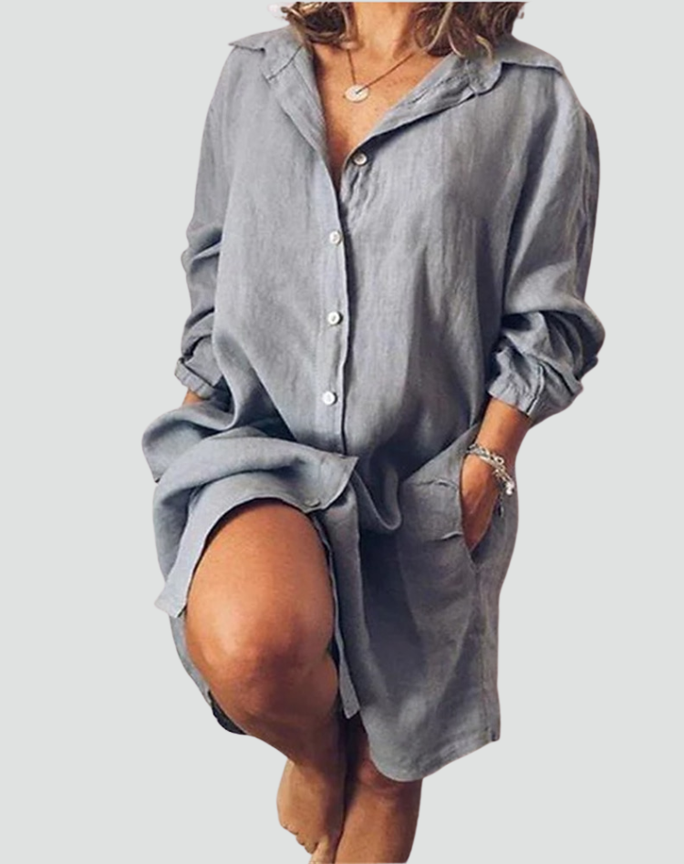 Laura | Casual Linen Shirt Dress