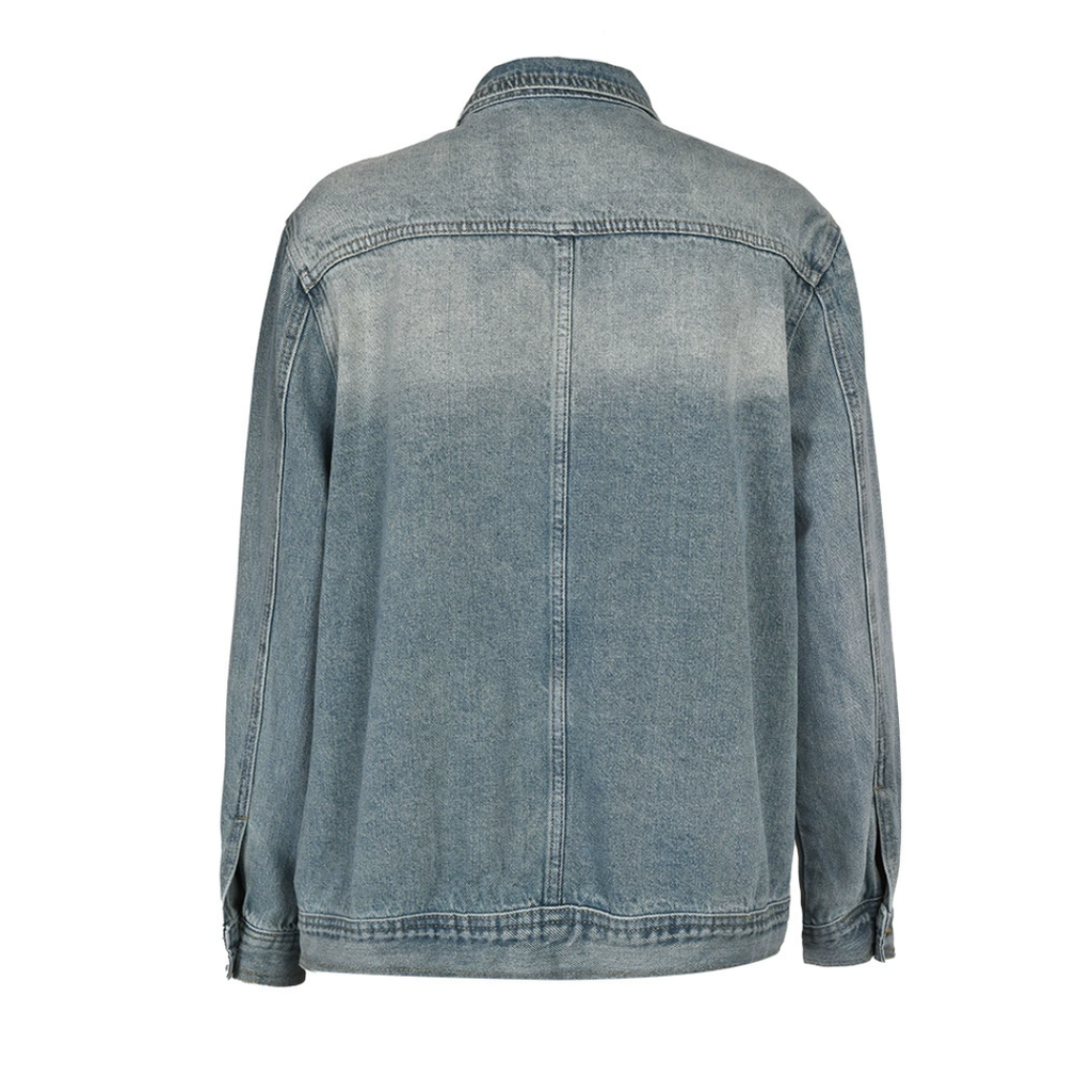 DAXTON™ – Asymmetric Washed Loose Denim Jacket