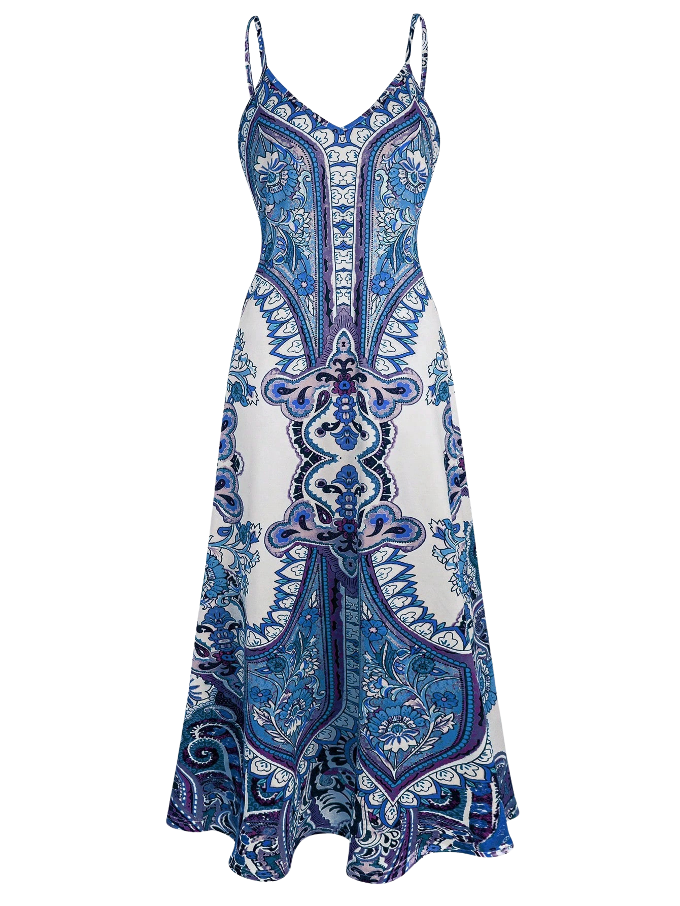 LAUREN | Boho Floral Print Sleeveless Dress