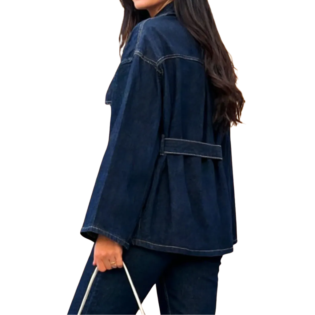 DELVINE™ – Relaxed Dark Wash Denim Jacket
