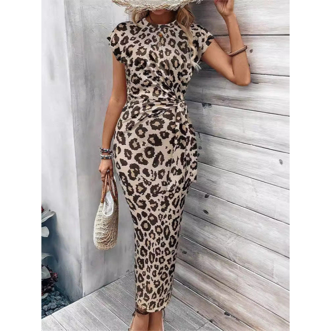 FELICIATI | Chic Bodycon Dress with Crew Neck Flutter Sleeves