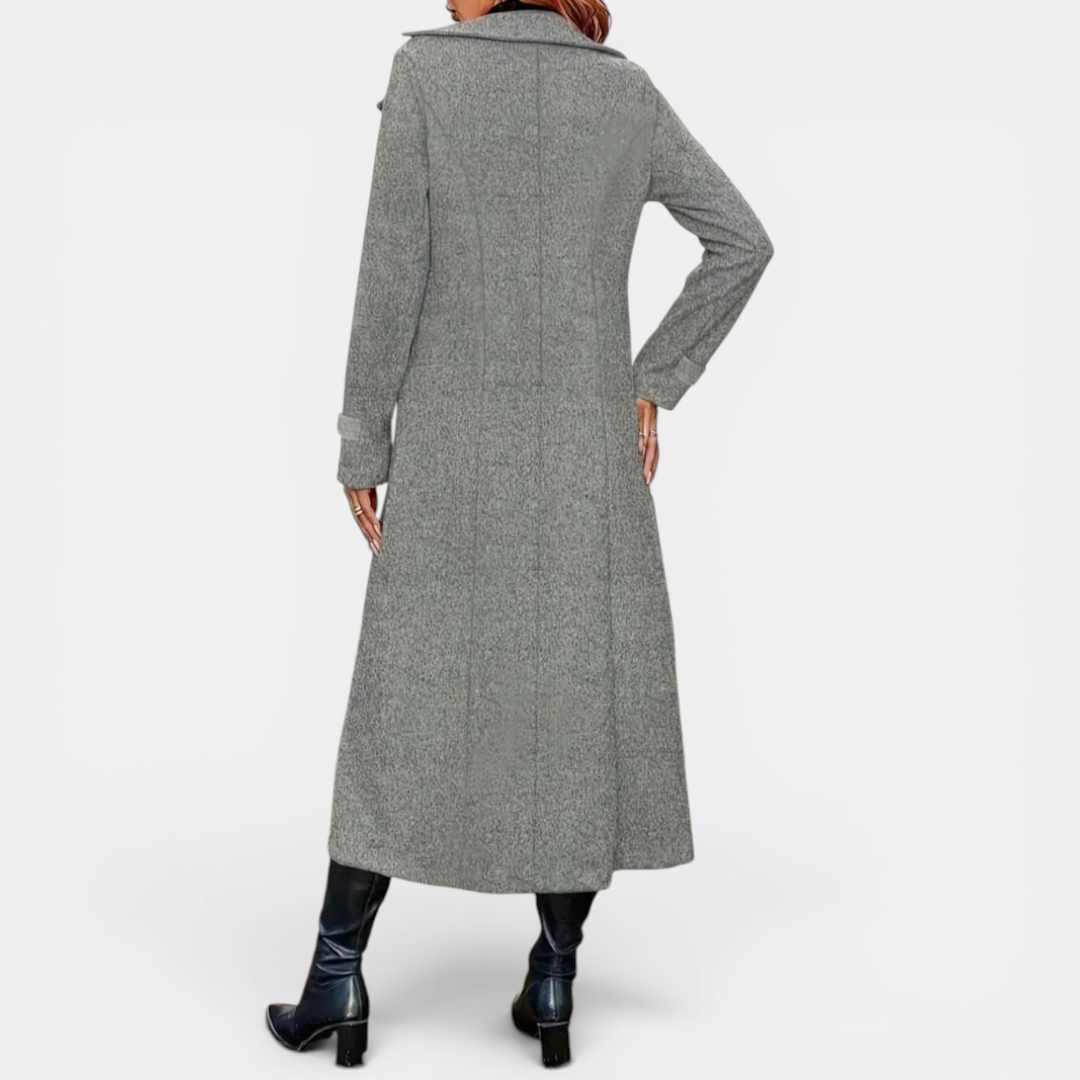 LEONILLE™ – Double-Breasted Wool Long Coat