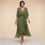 Marta | Sandra Chiffon V-Neck Dress