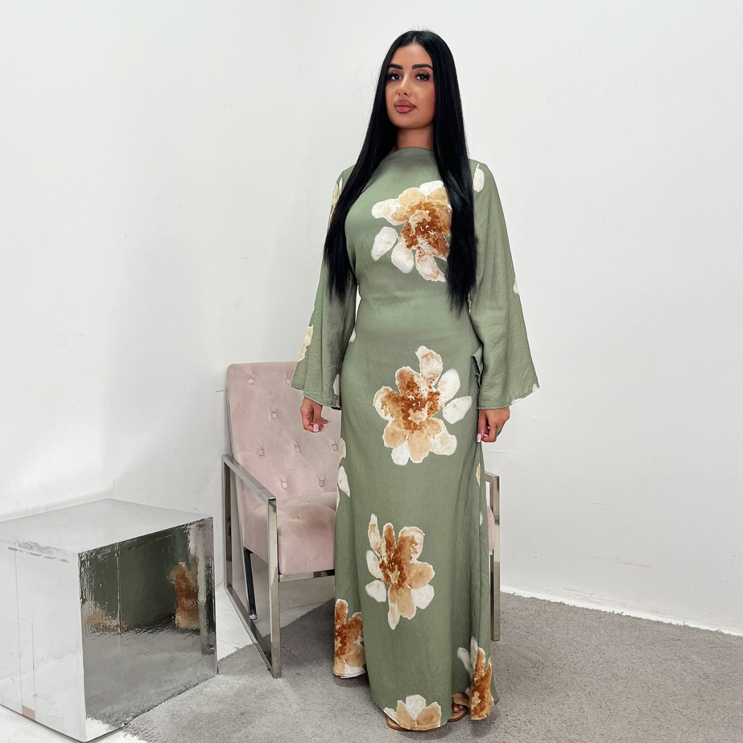 ALON | Modest Floral Loose Fit Maxi Dress
