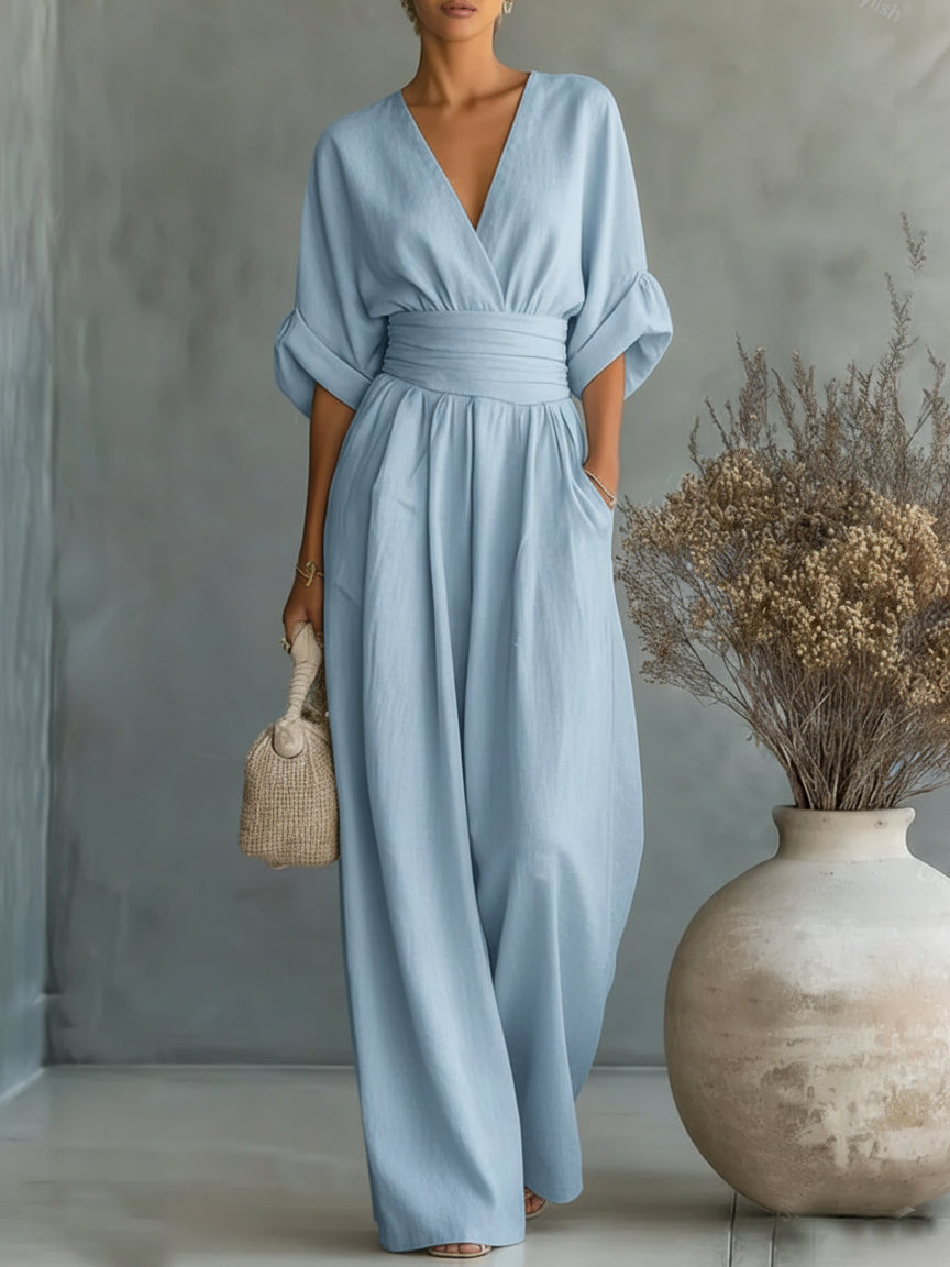Kyra | V-Neck High-Waist Jumpsuit