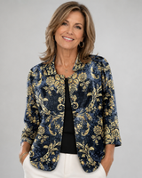 Joan | Baroque Scrollwork Open Shirt Blouse