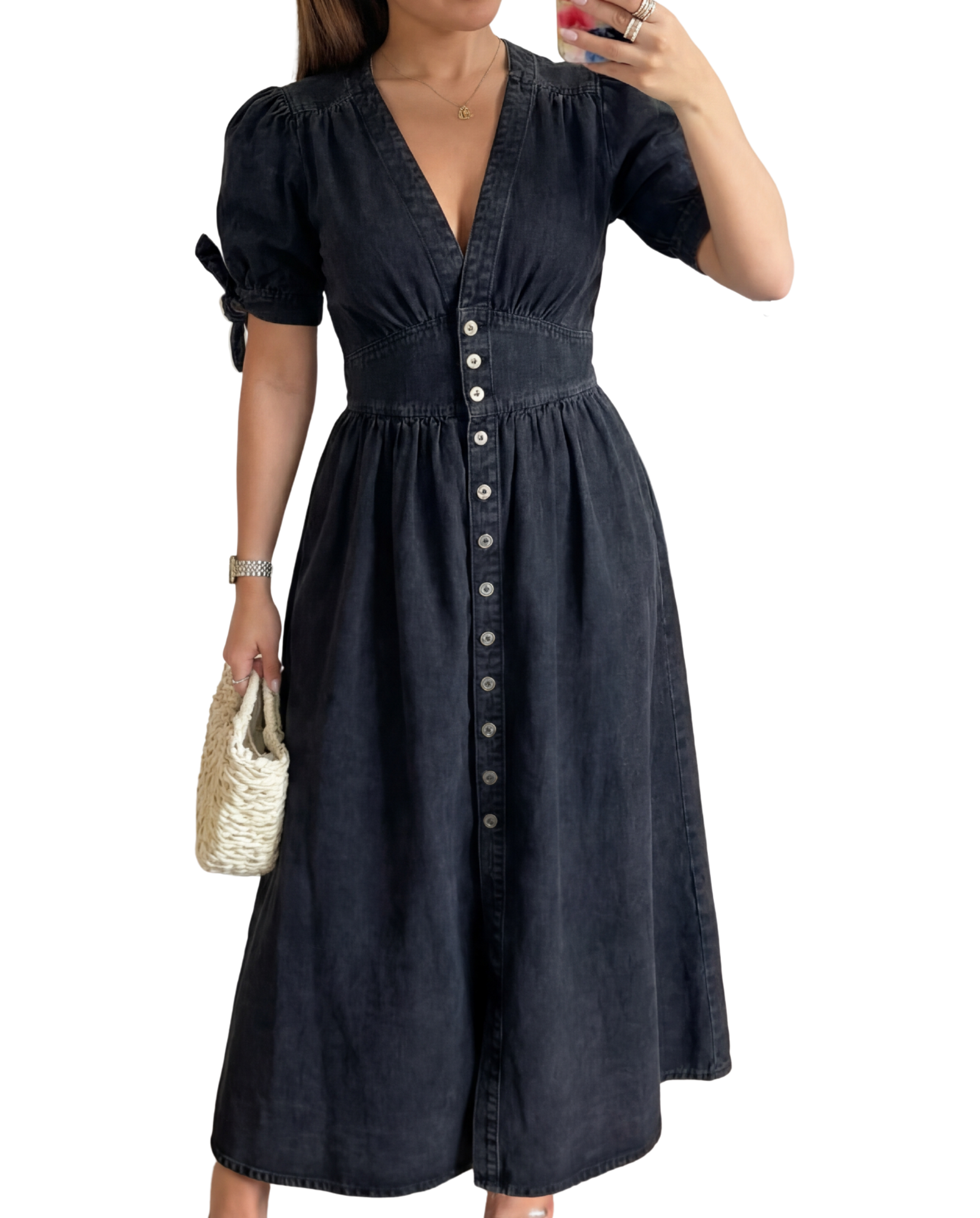 LAURA | Casual Short Sleeve V Neck Dress