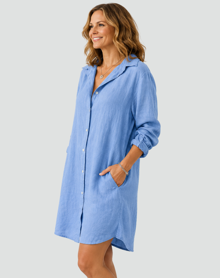 Laura | Casual Linen Shirt Dress