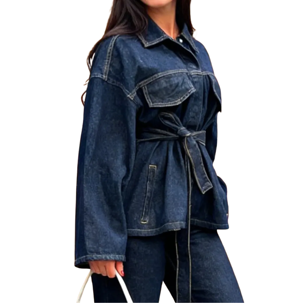DELVINE™ – Relaxed Dark Wash Denim Jacket