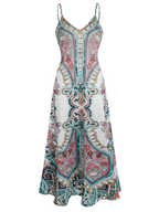 LAUREN | Boho Floral Print Sleeveless Dress