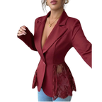 RAFAELA| Modern Lace-Trim Structured Blazer