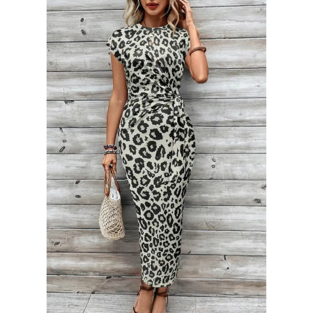 FELICIATI | Chic Bodycon Dress with Crew Neck Flutter Sleeves