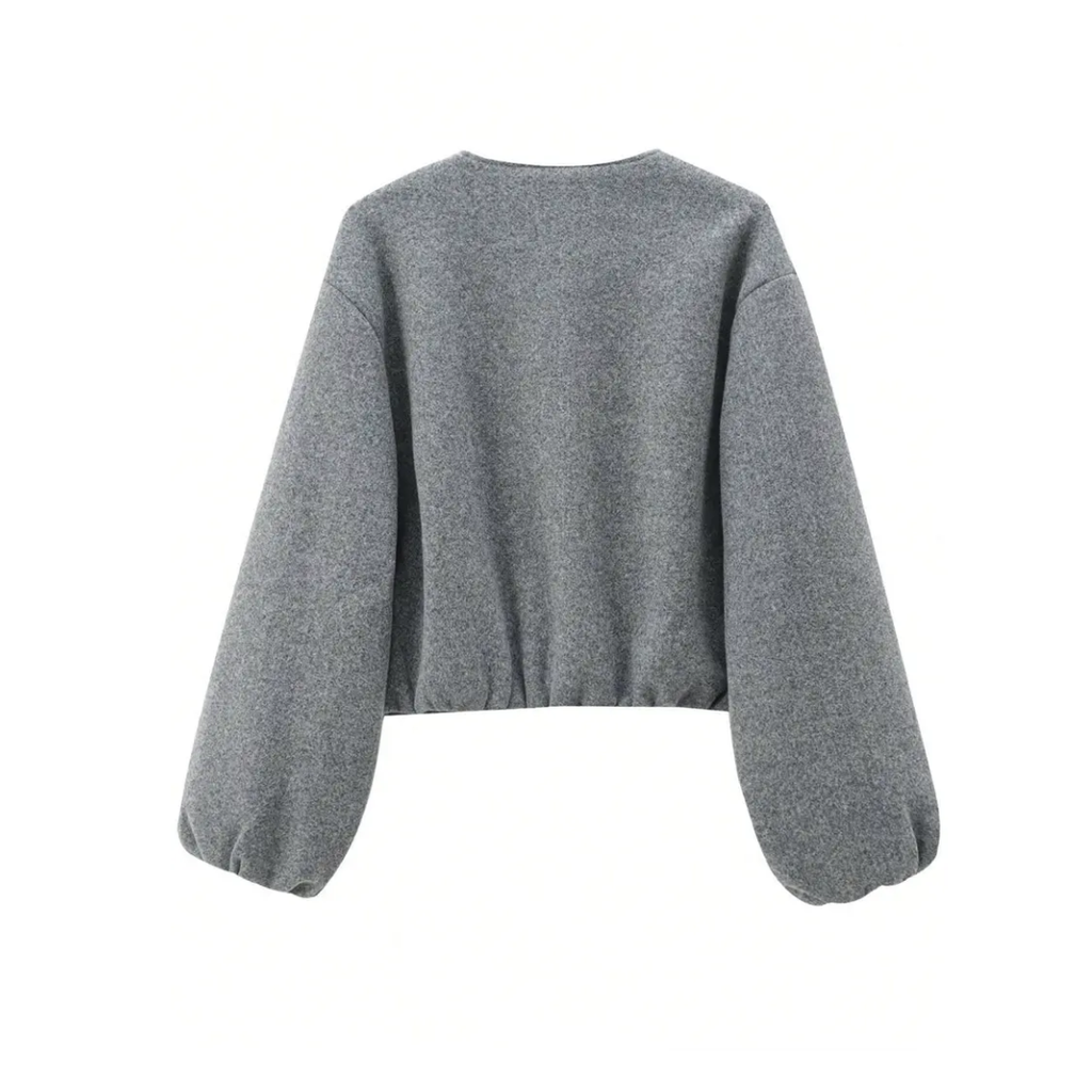 LENNON™ – Street-Style Lantern Sleeve Woven Jacket