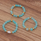 3pcs Set Amethyst Beaded Rings