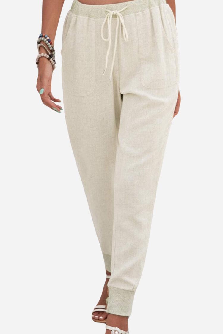 Tara | Women's Drawstring Jogger Pants with Elastic Ankle Cuffs