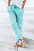 Tara | Women's Drawstring Jogger Pants with Elastic Ankle Cuffs