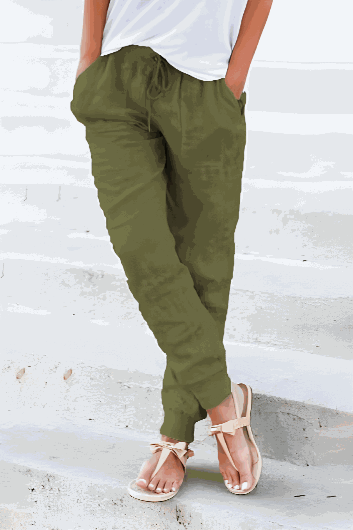 Tara | Women's Drawstring Jogger Pants with Elastic Ankle Cuffs