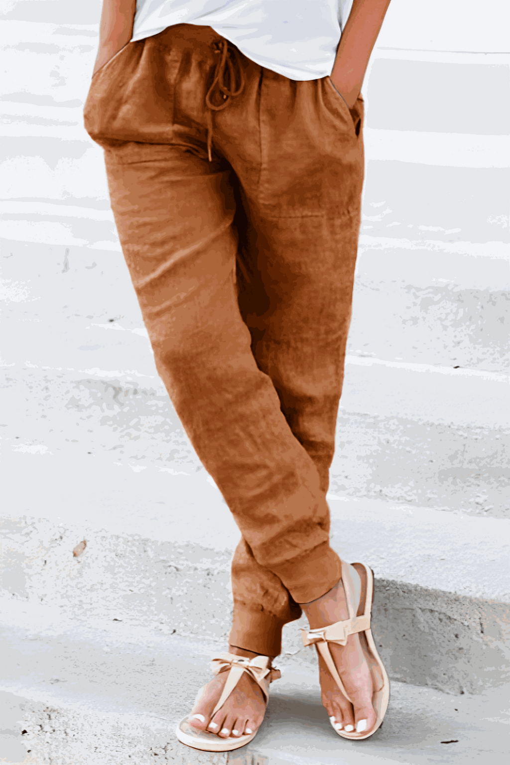 Tara | Women's Drawstring Jogger Pants with Elastic Ankle Cuffs