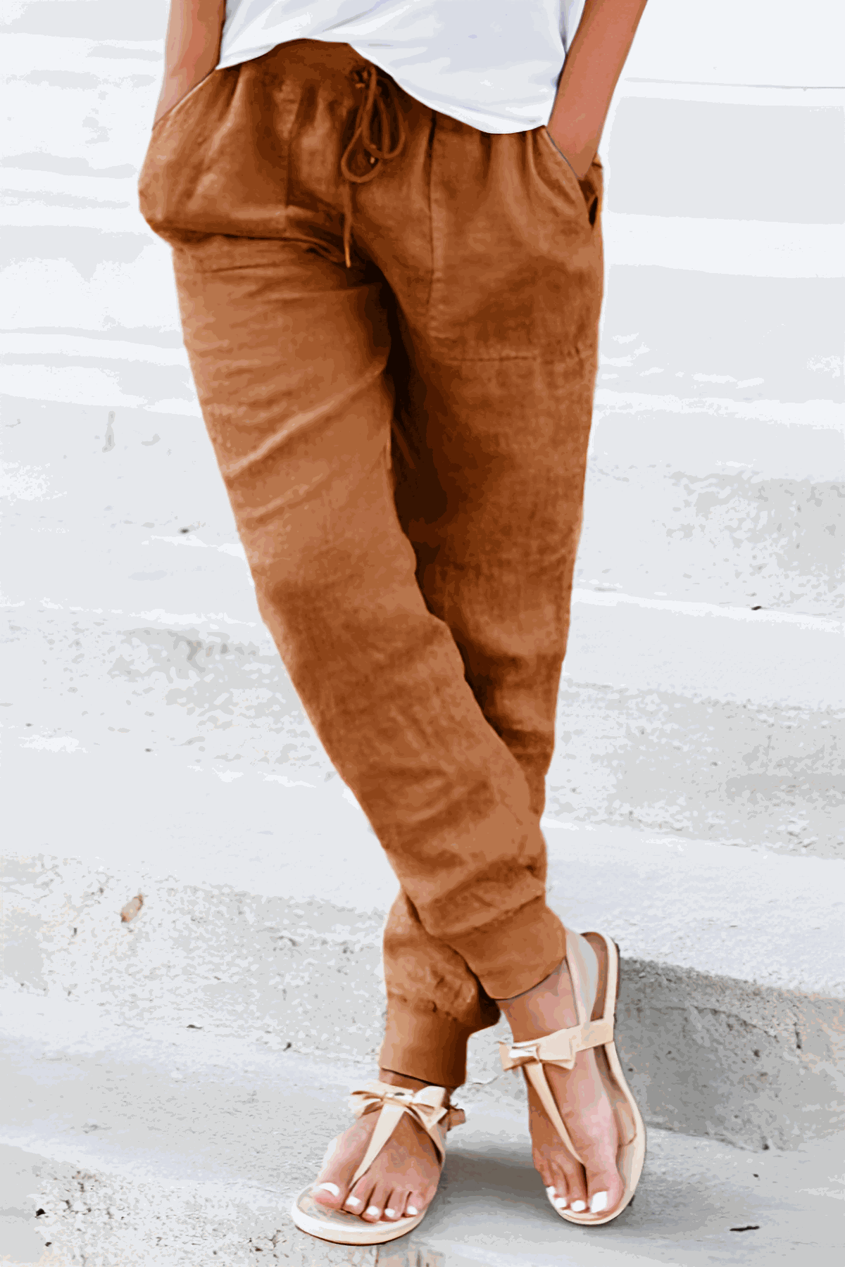 Tara | Women's Drawstring Jogger Pants with Elastic Ankle Cuffs