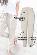 Tara | Women's Drawstring Jogger Pants with Elastic Ankle Cuffs