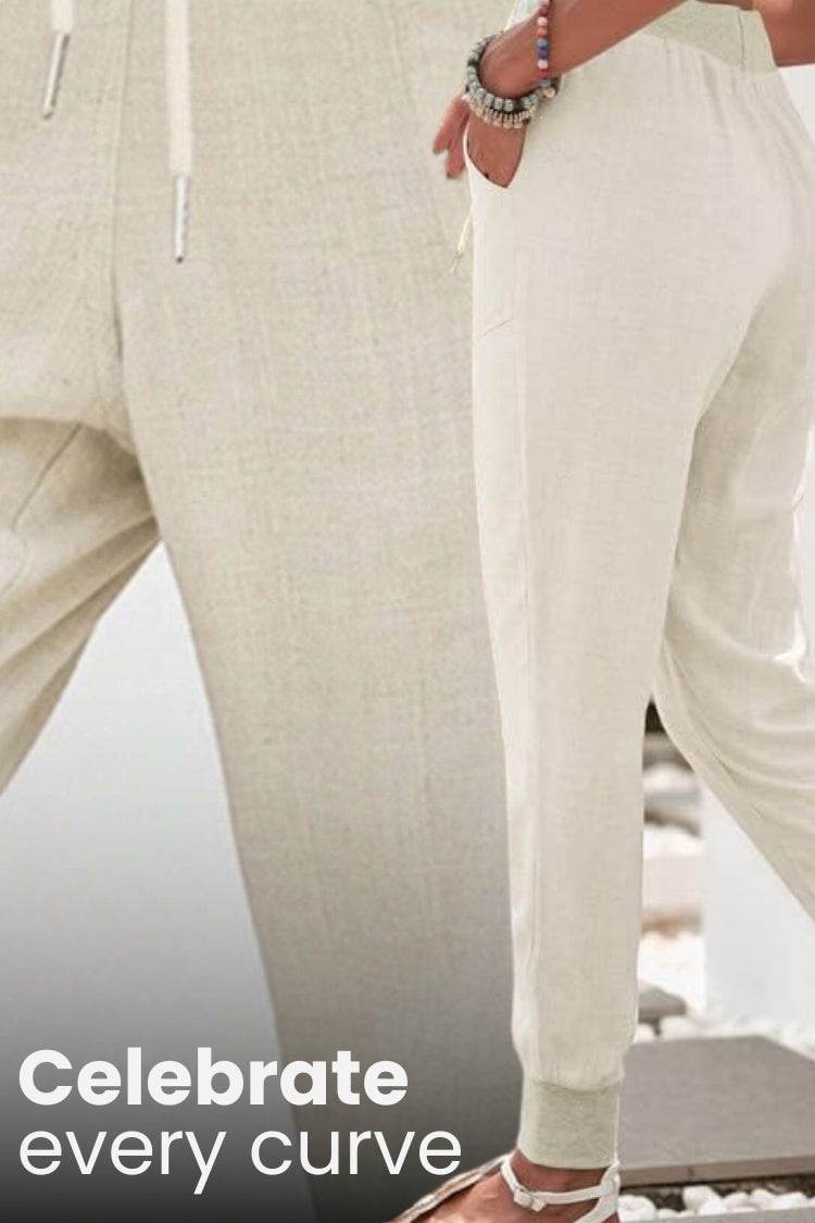 Tara | Women's Drawstring Jogger Pants with Elastic Ankle Cuffs