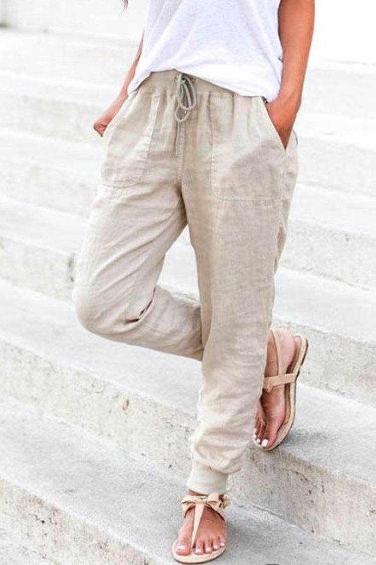 Tara | Women's Drawstring Jogger Pants with Elastic Ankle Cuffs
