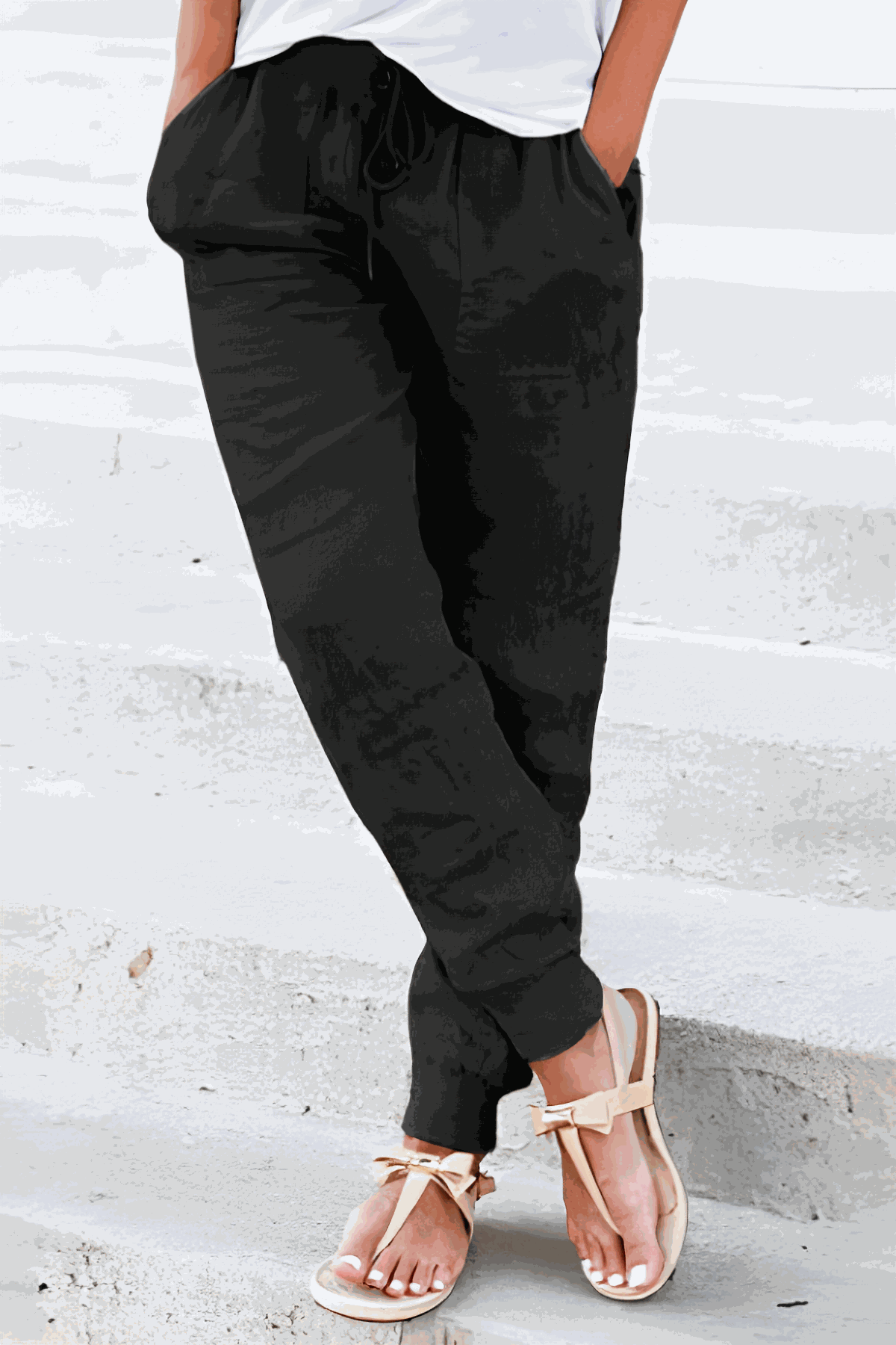 Tara | Women's Drawstring Jogger Pants with Elastic Ankle Cuffs
