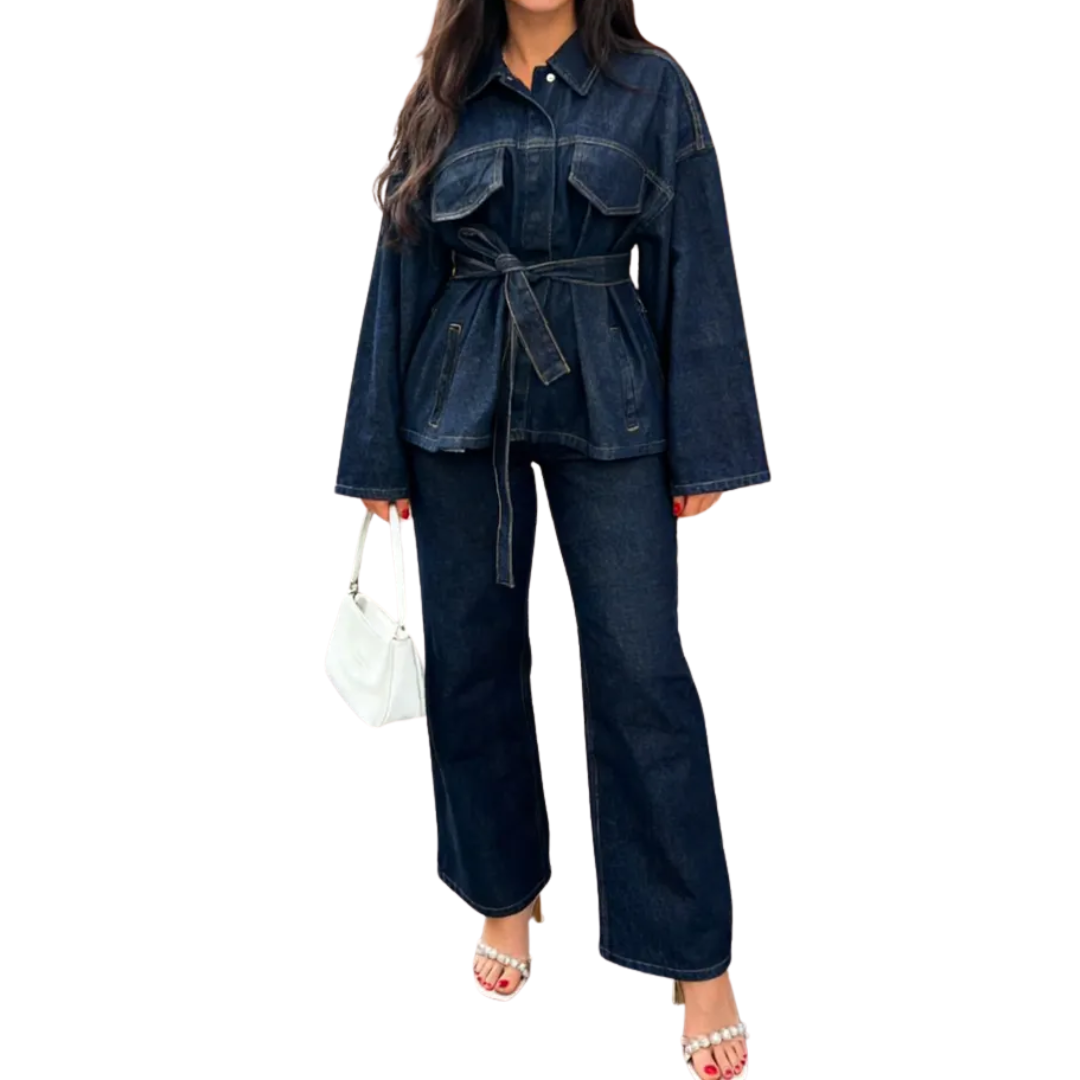 DELVINE™ – Relaxed Dark Wash Denim Jacket