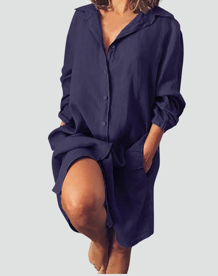 Laura | Casual Linen Shirt Dress