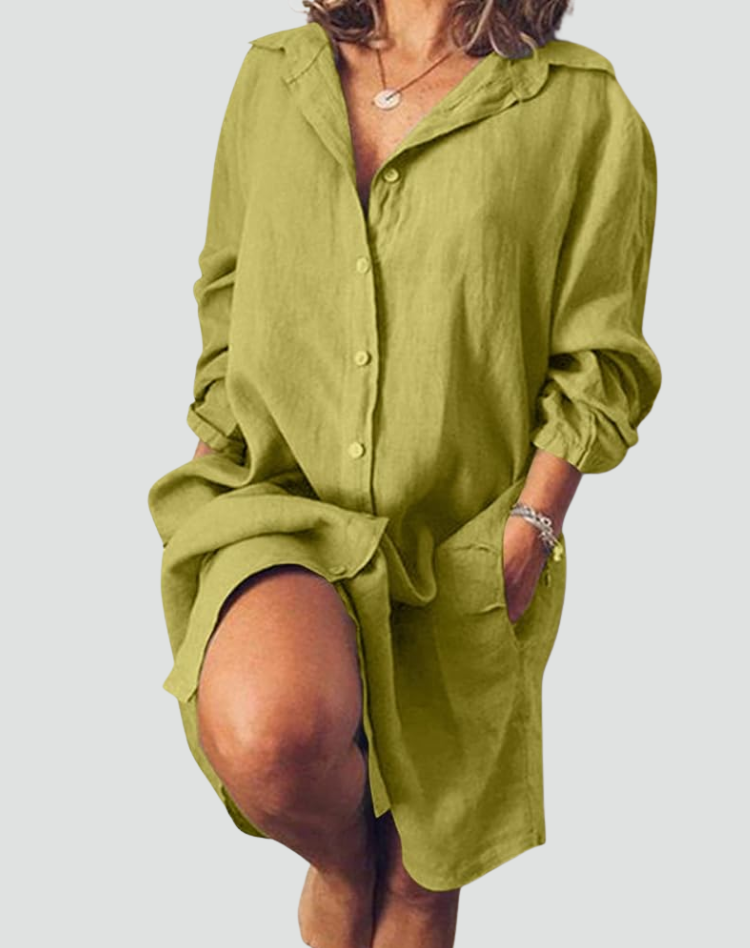 Laura | Casual Linen Shirt Dress
