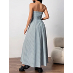 TRACY | Classic Striped Summer Tube Maxi Dress
