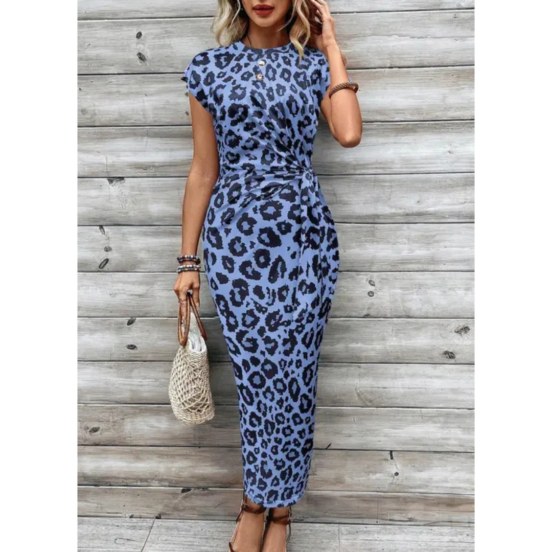 FELICIATI | Chic Bodycon Dress with Crew Neck Flutter Sleeves