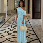 SHINA | Elegant One Shoulder Evening Maxi Dress